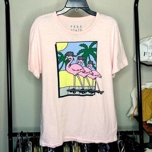 FREE State Flamingo Trio Baby Pink Graphic T-shirt